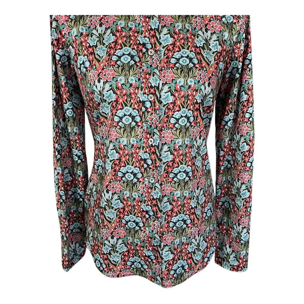 J Crew Liberty Fabric Primrose Floral Button Down Shirt Size 0
